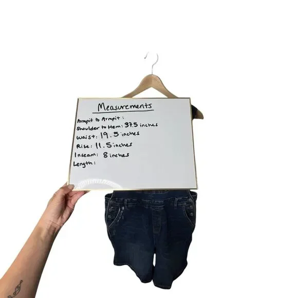 Judy Blue High Waist Double Cuff Denim Short Overalls Sz 2XL - Picture 12 of 13